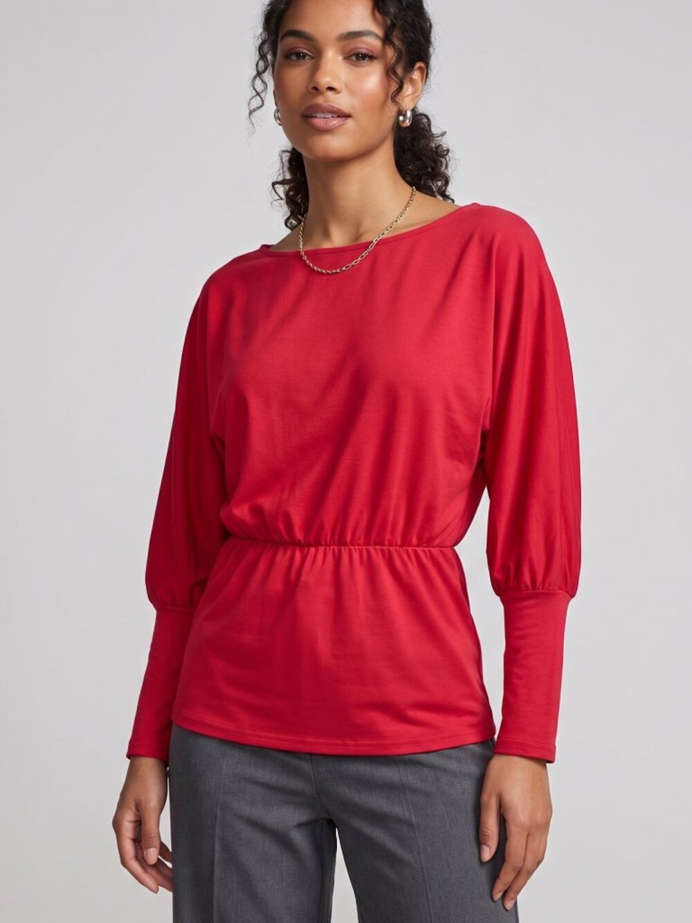 NWT | Soly Hux Red Off-Shoulder Batwing Sleeve Slouchy Blouse Medium